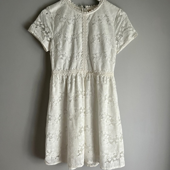 Altar’d State Short Sleeve Lace Bridal Shower Bachelorette Dress Size Small - Picture 1 of 9